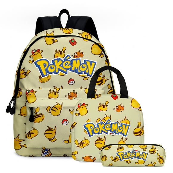 Pokémon Pikachu Lunchbox Mochila Escolar 3pieza s 